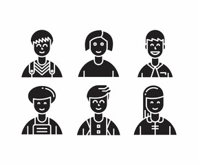 people character icons set vector illustration