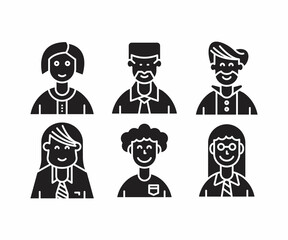 people character icons set vector illustration