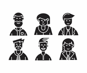 people character icons set vector illustration