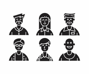 people character icons set vector illustration