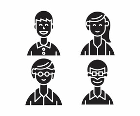 people character icons set vector illustration