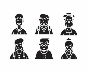 people character icons set vector illustration