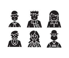 people character icons set vector illustration