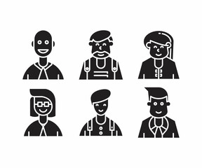 people character icons set vector illustration