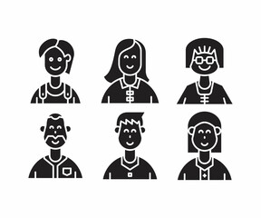people character and avatar set illustration
