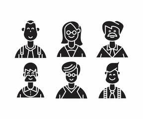 people character and avatar set illustration