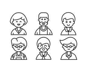 Fototapeta premium different style of people character icons line illustration
