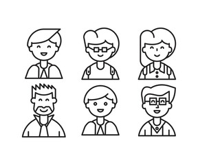 Obraz premium different style of people character icons line illustration
