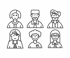 Fototapeta premium different people avatars and character icons illustration line style