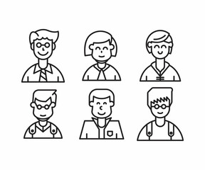 Fototapeta premium different people avatars and character icons illustration line style