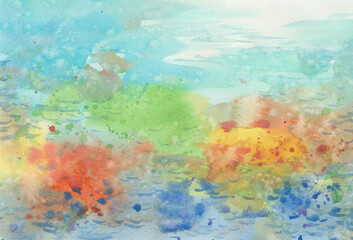 Fototapeta premium abstract watercolor background for card illustration background