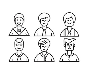 different people avatars and character icons illustration line style