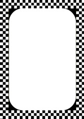 Black and white chess frame.