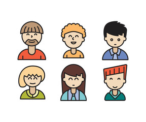 Obraz na płótnie Canvas people characters and avatars set illustration