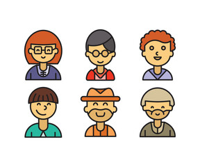 people characters and avatars set illustration
