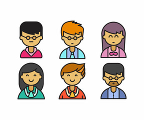 people characters and avatars set illustration