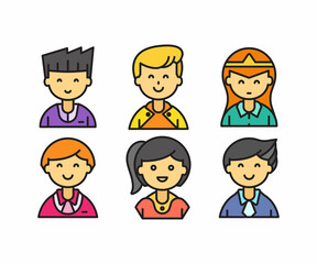 people characters and avatars set illustration