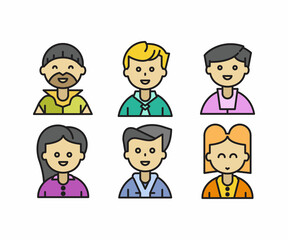 people characters and avatars set illustration