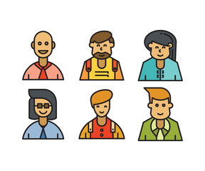 people characters and cartoon avatars set vector illustration