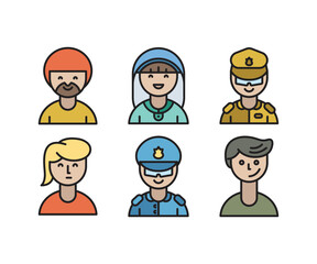 people characters and avatars set vector illustration