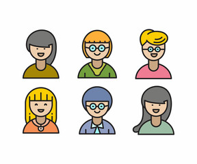 people characters and avatars set vector illustration
