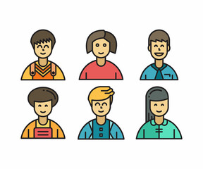 Fototapeta premium people characters and avatars set vector illustration