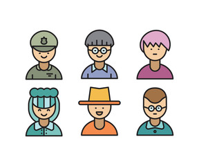 people characters and avatars set vector illustration