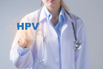 HPV (Human Papillomavirus) Doctor diagnosis, Cervical cancer early diagnostics and checkup.