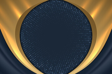 Abstract polygonal pattern luxury dark blue with gold