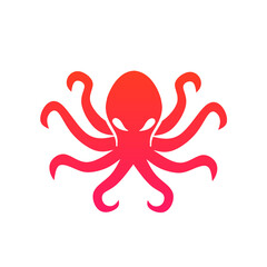 Illustration vector graphics of template logo octopus gradient red color perfect for aquatic, seafood, brand business