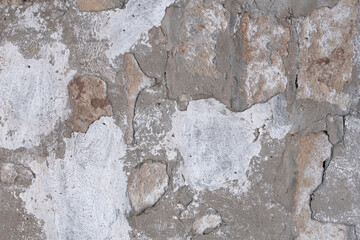 Texture of an old plastered wall and bricks