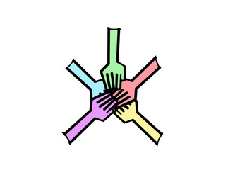 hands holding hands depicting teamwork or cooperation