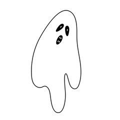 Doodle spooky ghost. Vector halloween design element.