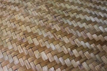 close up of woven bamboo used as a traditional tray