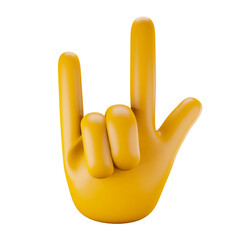 3d illustration rock hand gesture