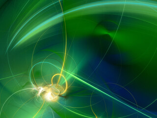 green abstract fractal background 3d rendering illustration