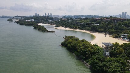 Sentosa, Singapore - July 14, 2022: The Landmark Buildings and Tourist Attractions of Sentosa Island, Singapore