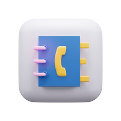 3d illustration contact book