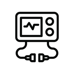 ecg reading icon illustration vector graphic
