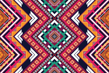 Geometric ethnic flower pattern for background,fabric,wrapping,clothing,wallpaper,Batik,carpet,embroidery style.