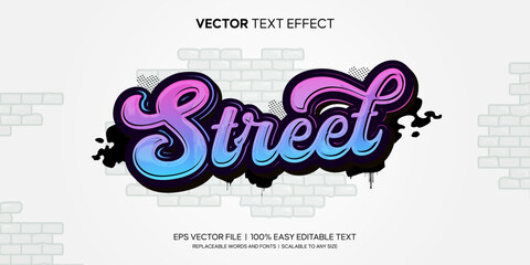 graffiti wall street editable text effect