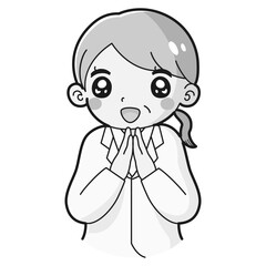 Obraz premium ときめく白衣を着たシニア女性のイラスト