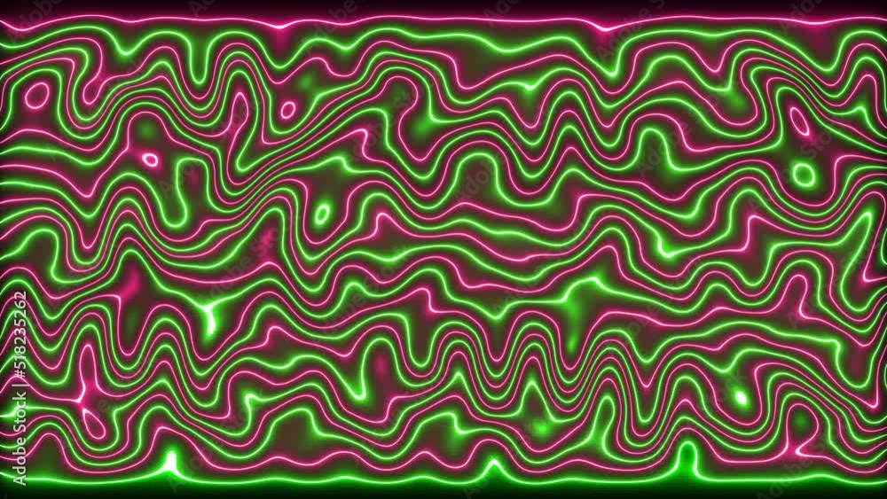 Poster neon line wave background animation.