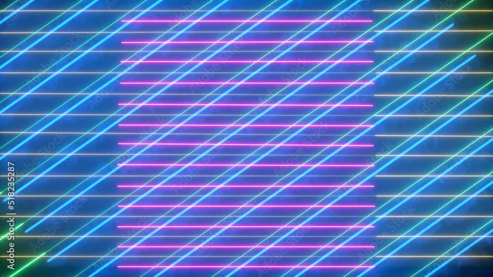 Poster abstract neon line background animation.