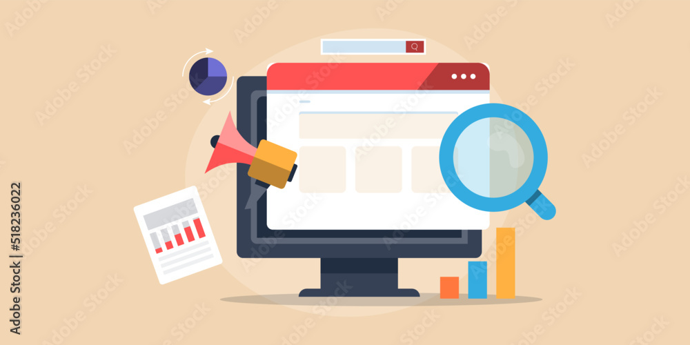 Poster website traffic analysis, seo optimization, search visibility report with information, statistics an