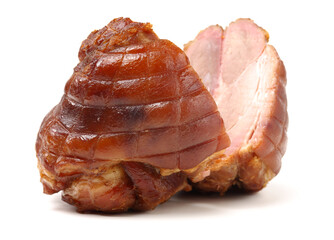 cooked pork (leg) isolated on white background