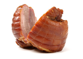 cooked pork (leg) isolated on white background
