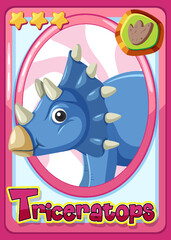 Triceratops dinosaur cartoon card © blueringmedia