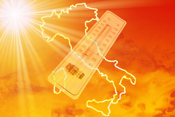Sonne, Thermometer und Hitze in Italien