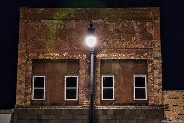 Evening stroll in small town in Kansas. 